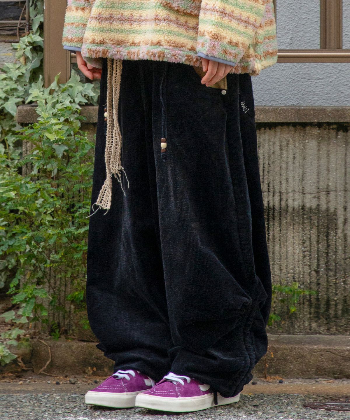 루나키후(RuNaKi'Hu') WXP105 밤비 코듀로이 워싱 벌룬 팬츠 (BLACK)