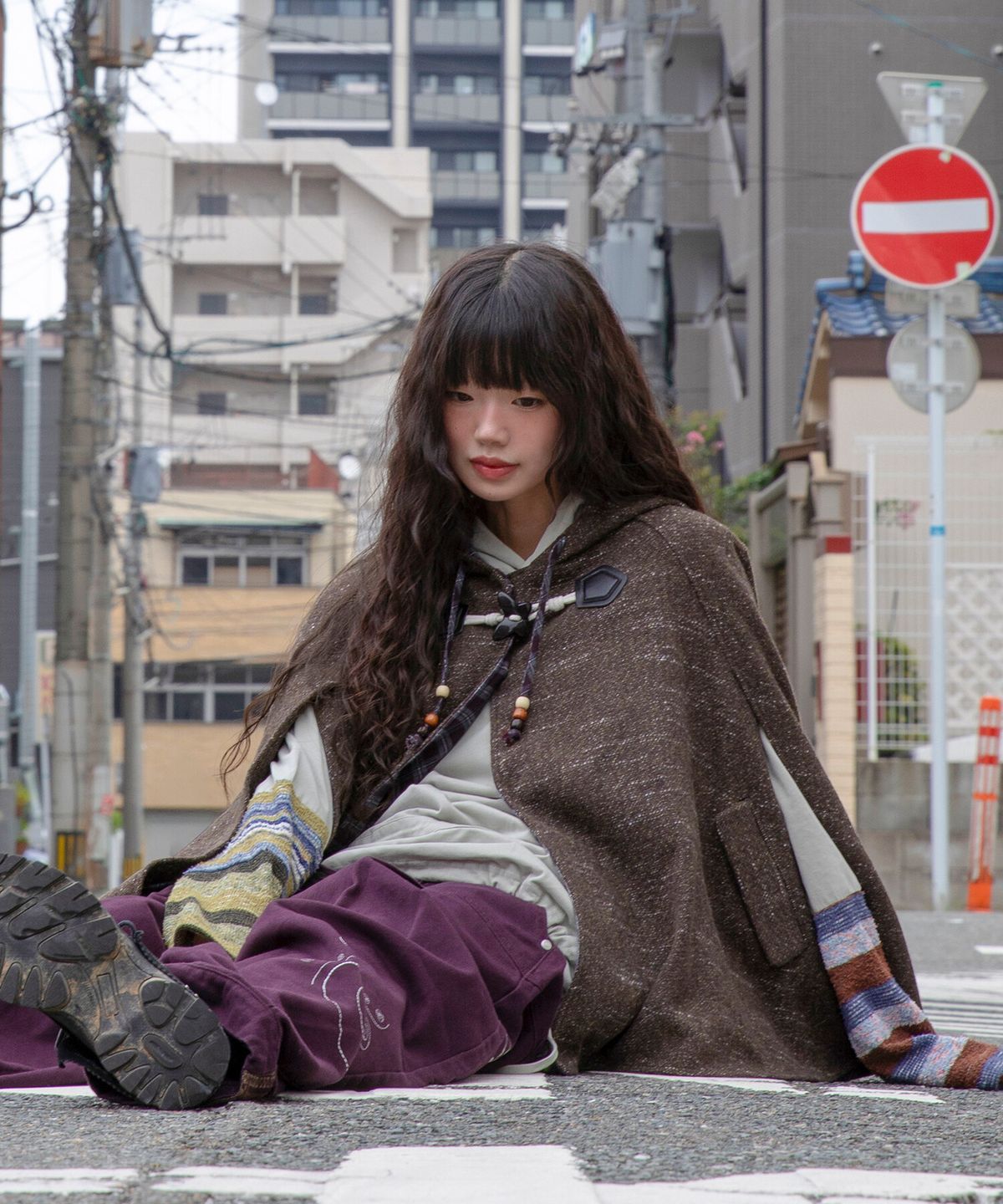 루나키후(RuNaKi'Hu') WXJ053 모리노코 후드 망토 (BROWN)
