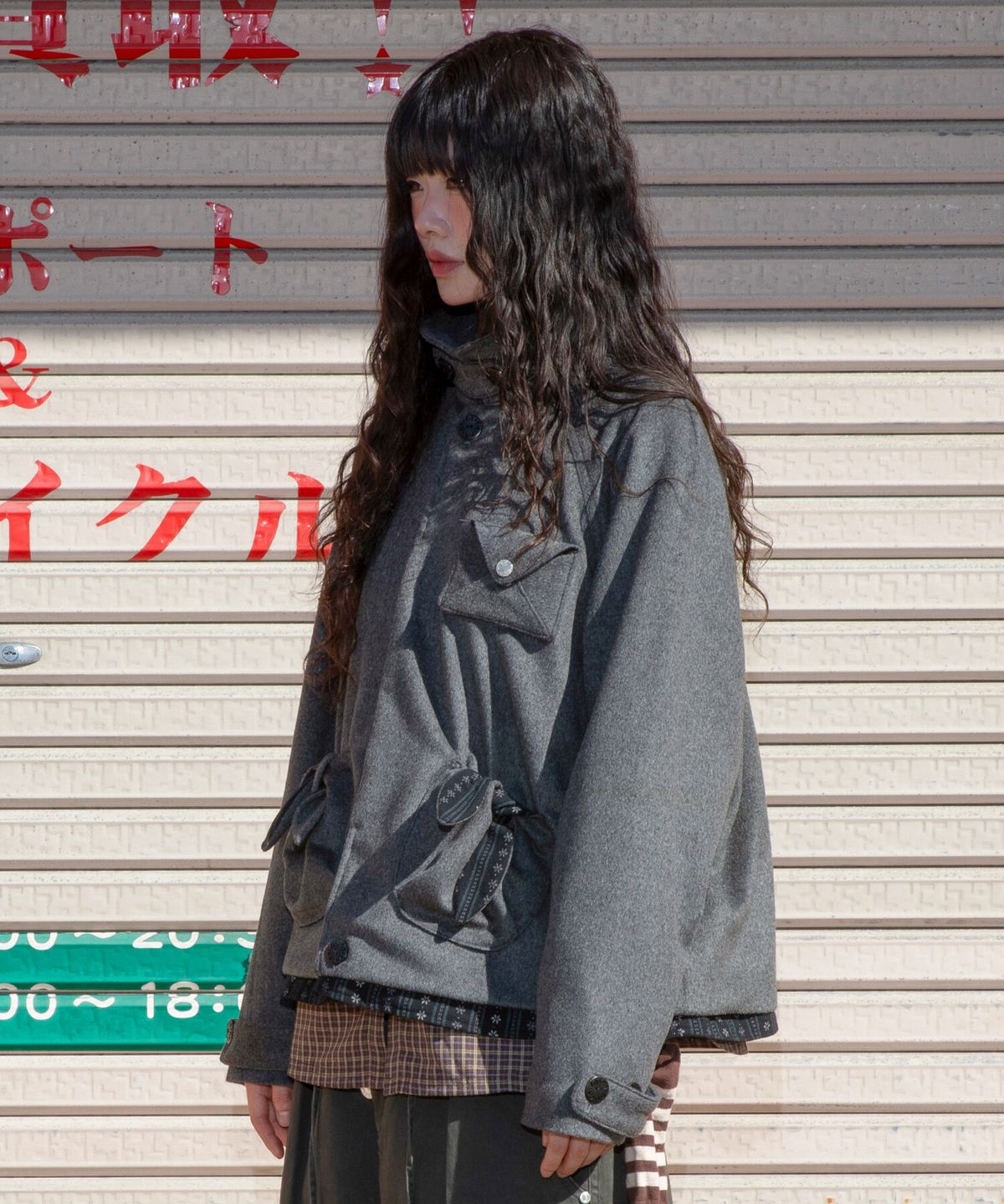 루나키후(RuNaKi'Hu') WXJ059 츠츠미 꾸러미 자켓  (GRAY)