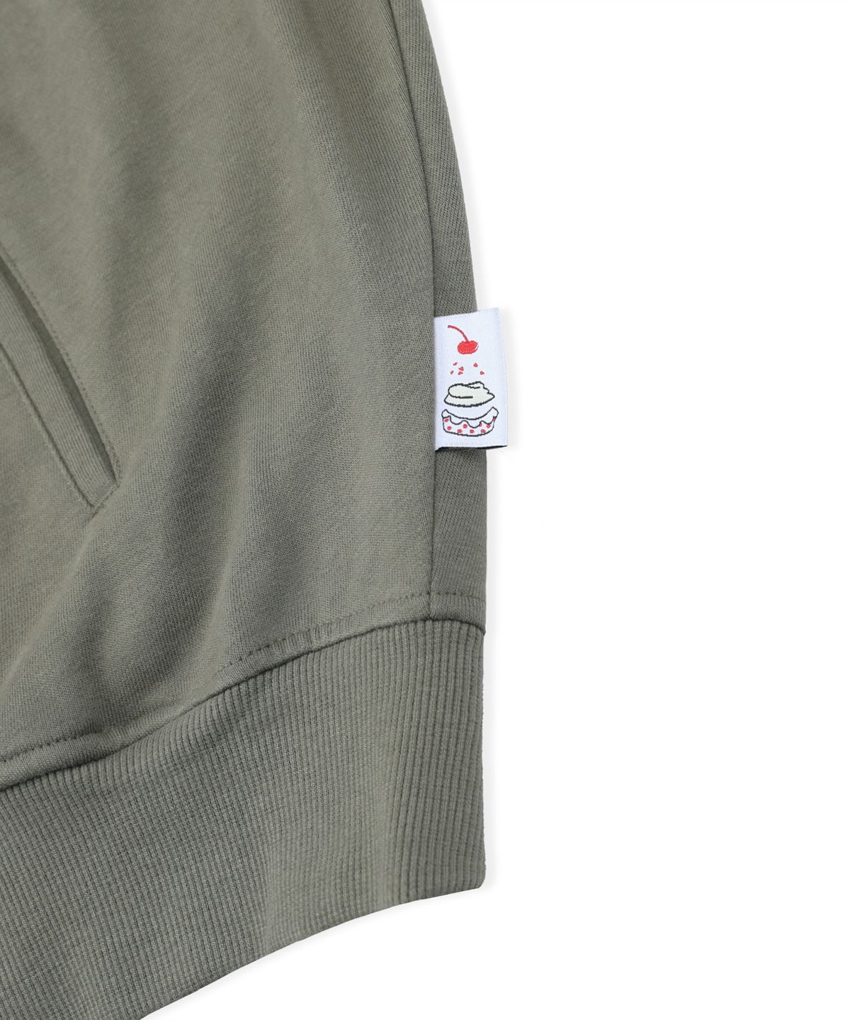 루나키후(RuNaKi'Hu') WXJ058 코미치 꽃무늬 배색 후드 집업 (KHAKI)