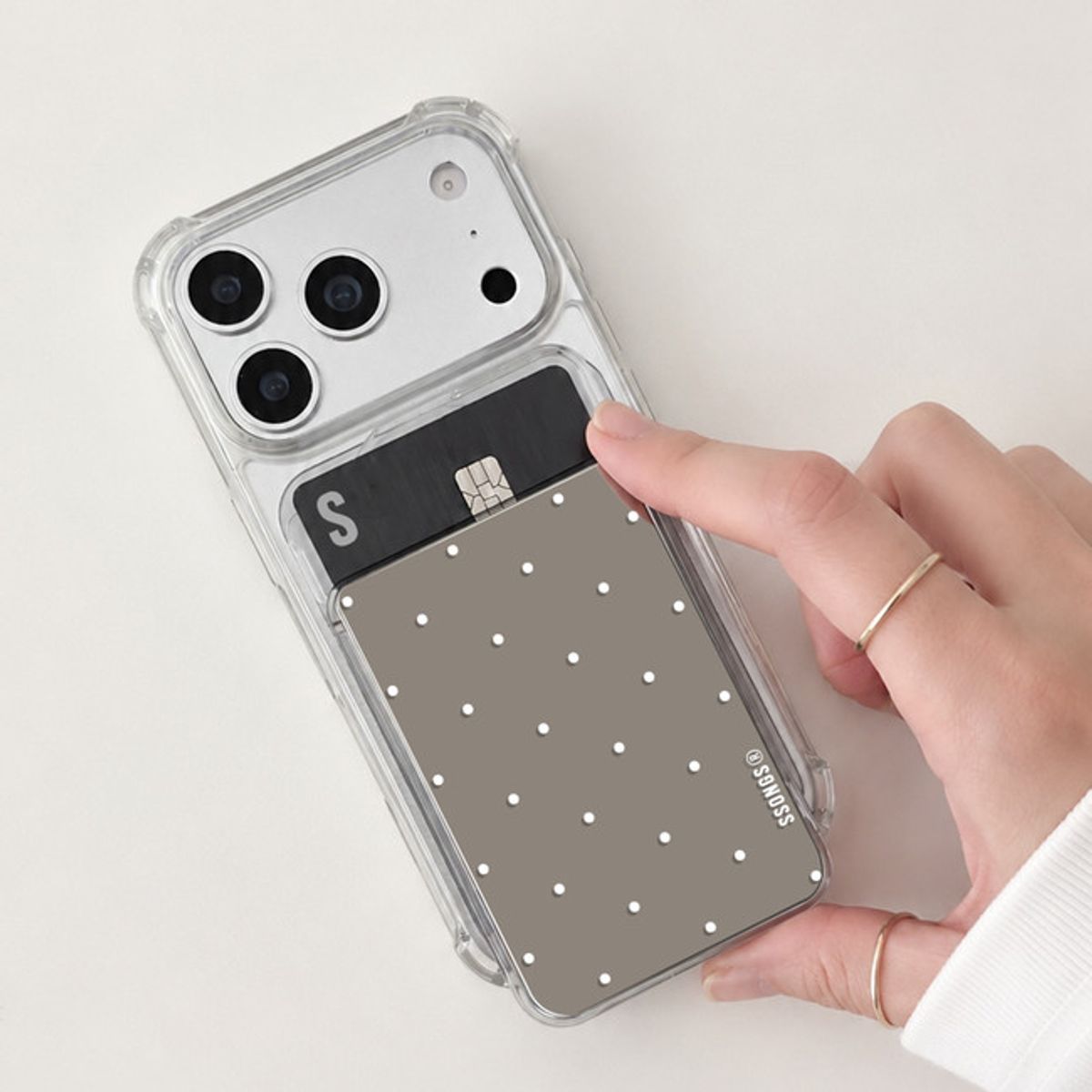 쏭스(SSONGS) 맥세이프 미러 3카드팩 022 미니도트 화이트