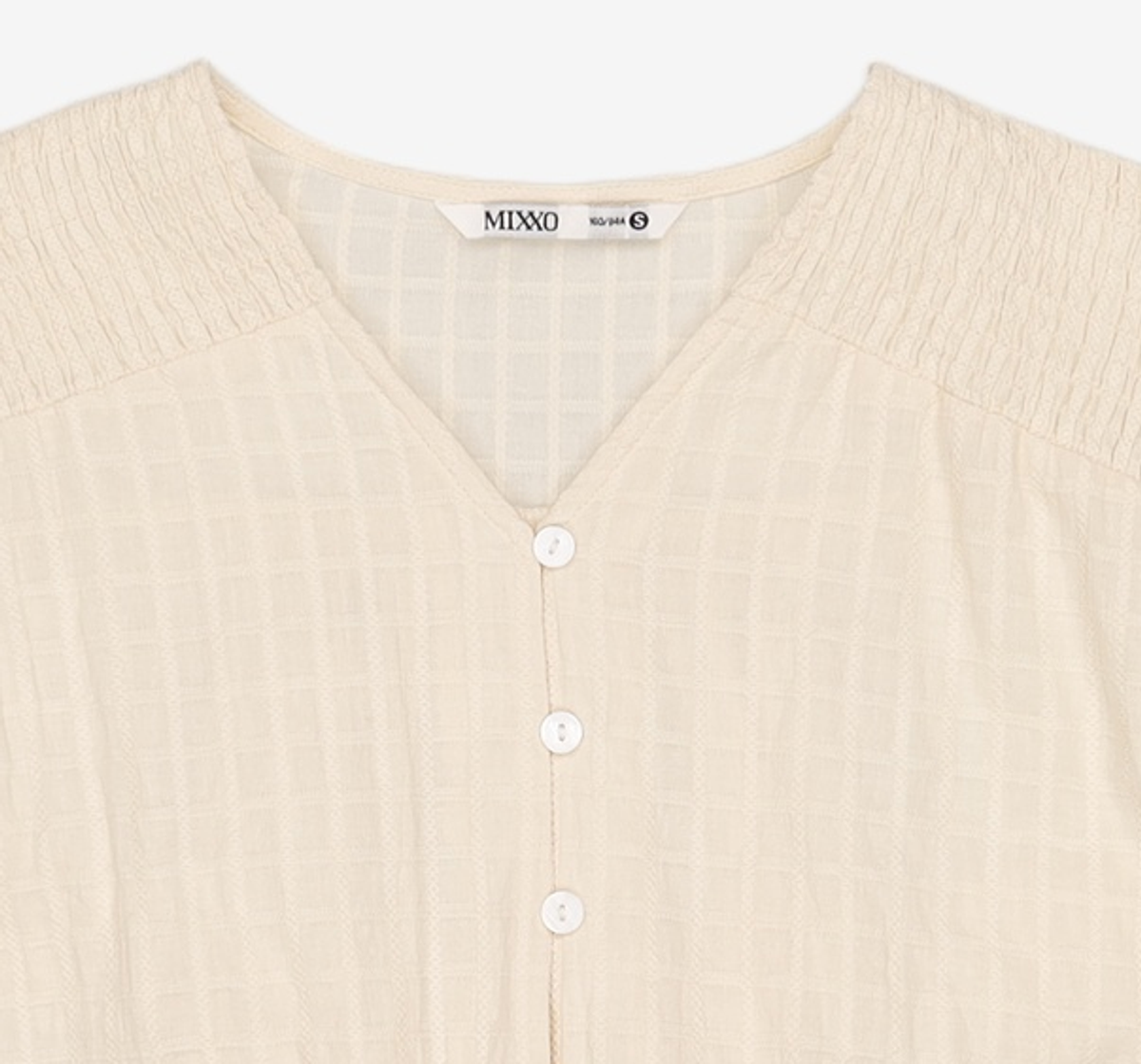 미쏘(MIXXO) 체크 크롭 블라우스 MIWBWB616G S