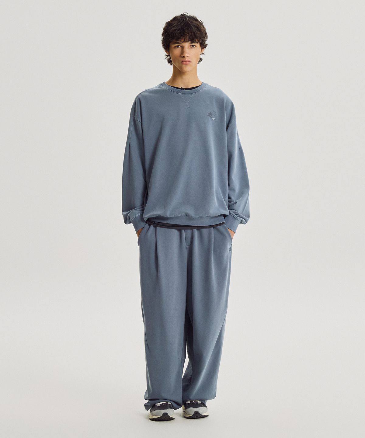 뉴발란스(NEW BALANCE) NBMLG41923 / UNI 헤리티지 ORBIT 2WAY 오버와이드 팬츠 (D/BLUE)