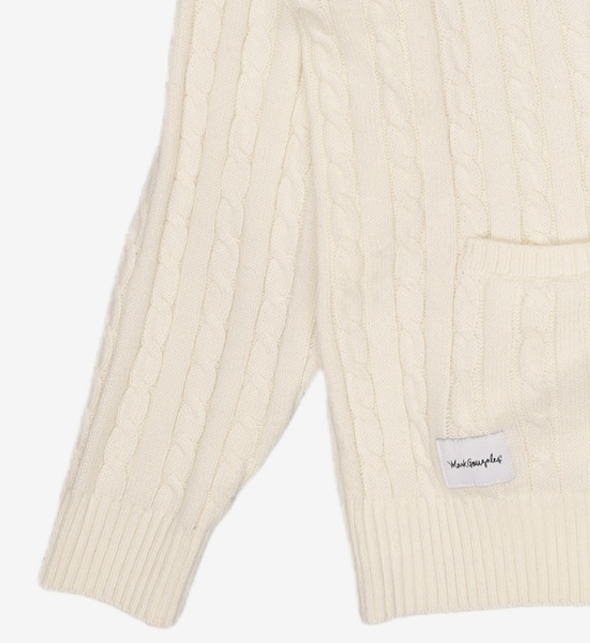 마크곤잘레스(MARK GONZALES) ANGEL WAPPEN CABLE CARDIGAN - IVORY M