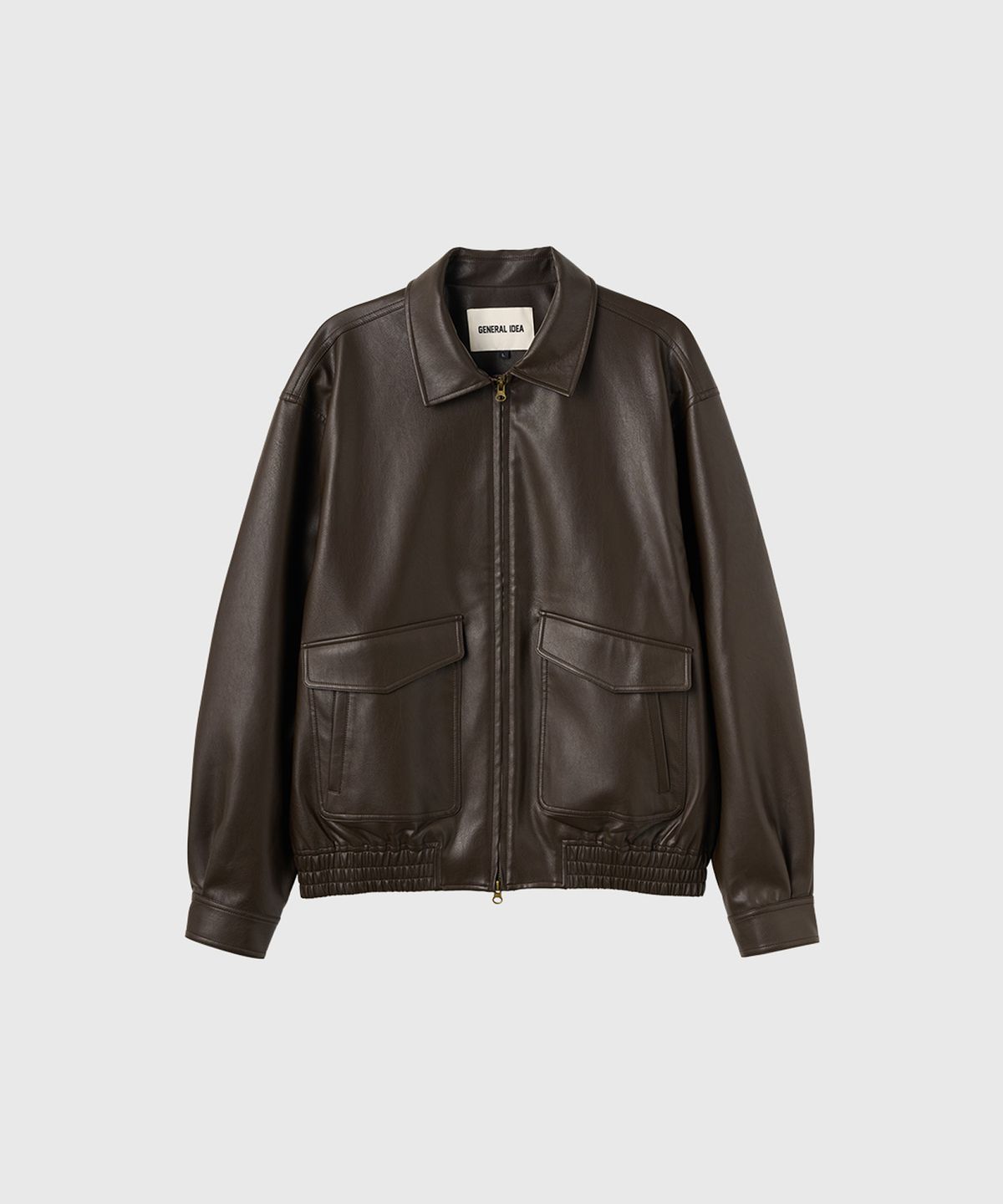 제너럴아이디어(GENERALIDEA) UNISEX 빅포켓 페이크 레더 블루종 [BROWN] / GF3UJP001