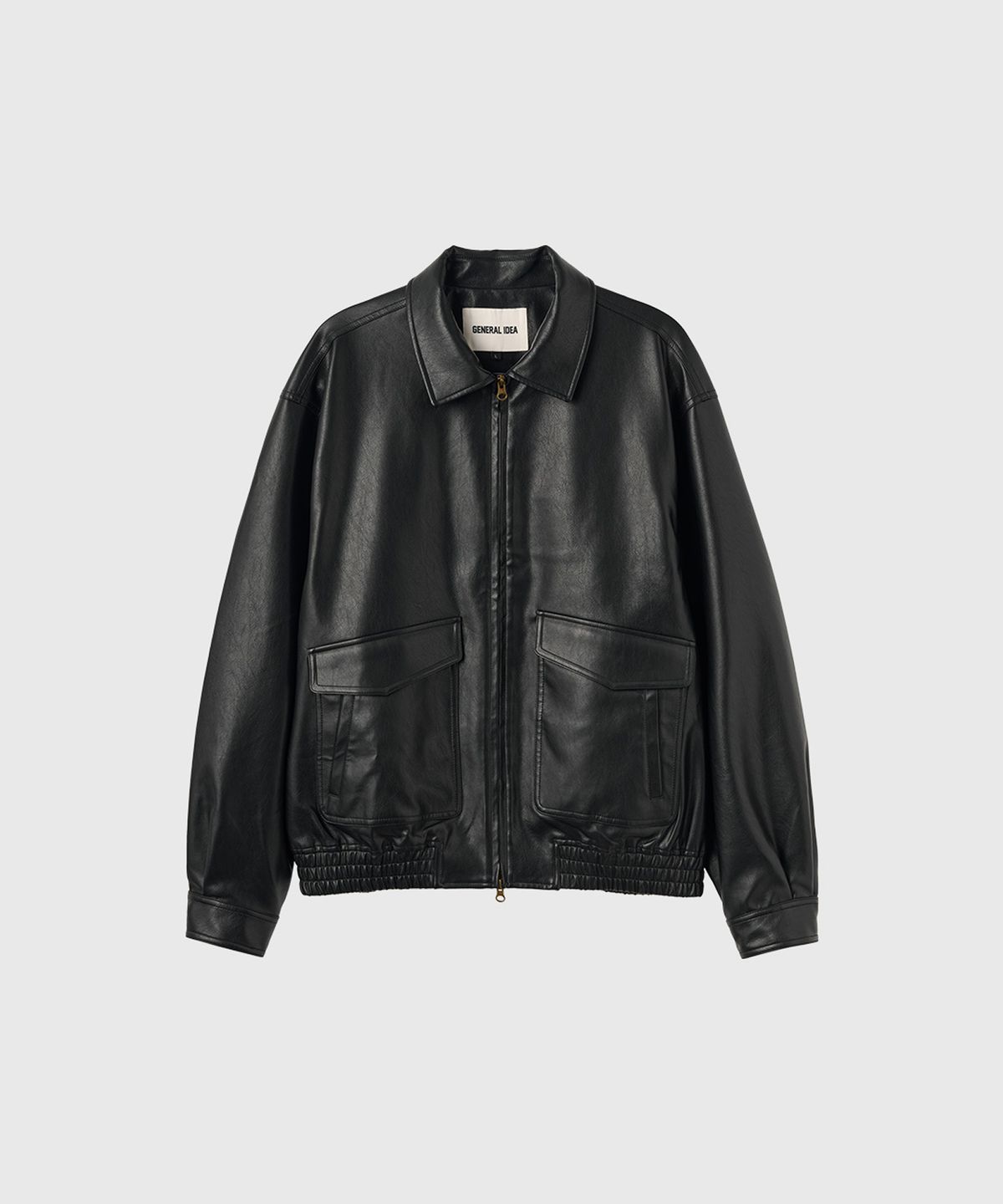 제너럴아이디어(GENERALIDEA) UNISEX 빅포켓 페이크 레더 블루종 [BLACK] / GF3UJP001