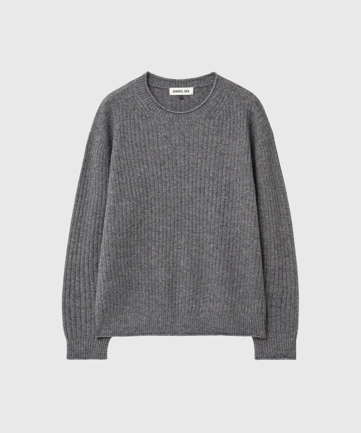 제너럴아이디어(GENERALIDEA) UNISEX 롤링 디테일 크루넥 풀오버 [GREY] / GF3UKP001