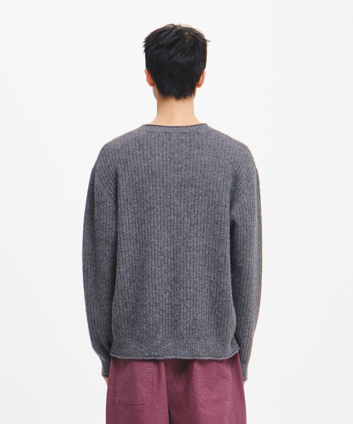 제너럴아이디어(GENERALIDEA) UNISEX 롤링 디테일 크루넥 풀오버 [GREY] / GF3UKP001