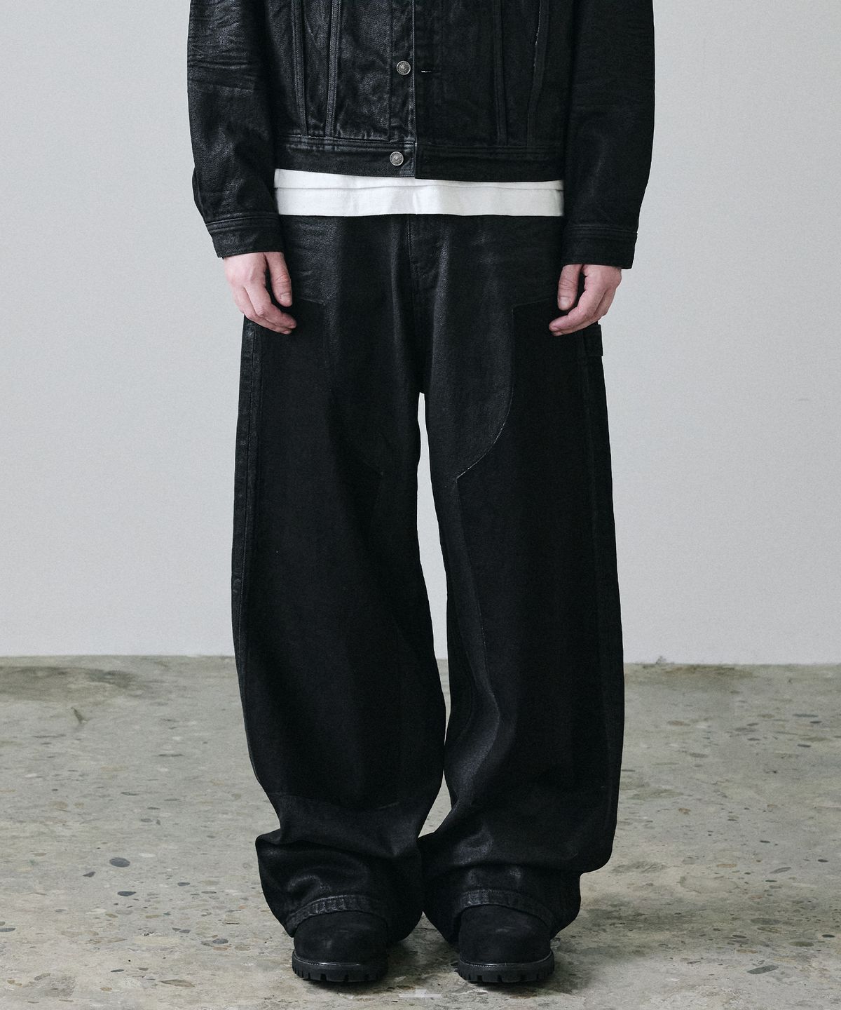 메종미네드(MAISON MINED) FADE TRACE DENIM PANTS BLACK