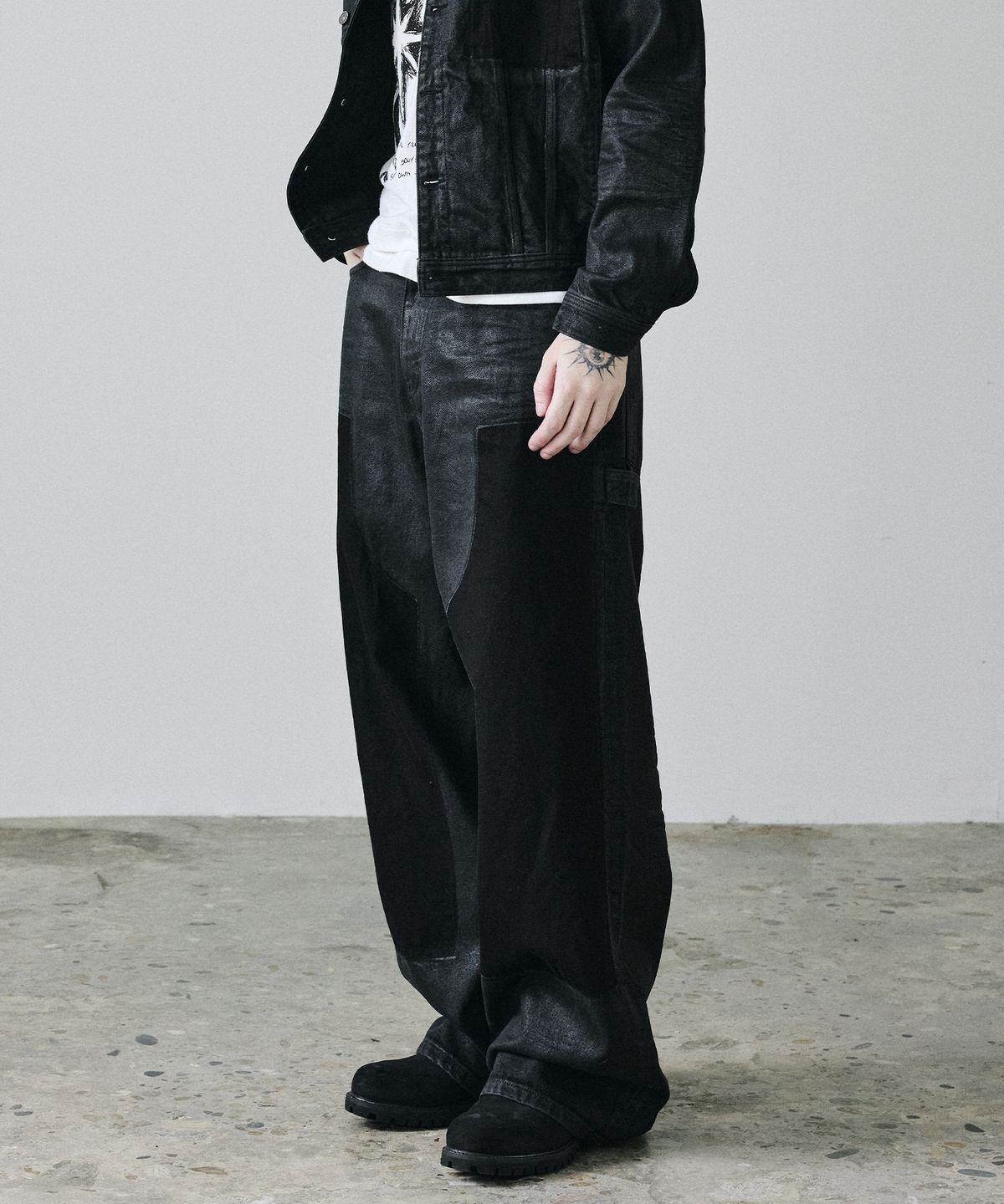 메종미네드(MAISON MINED) FADE TRACE DENIM PANTS BLACK