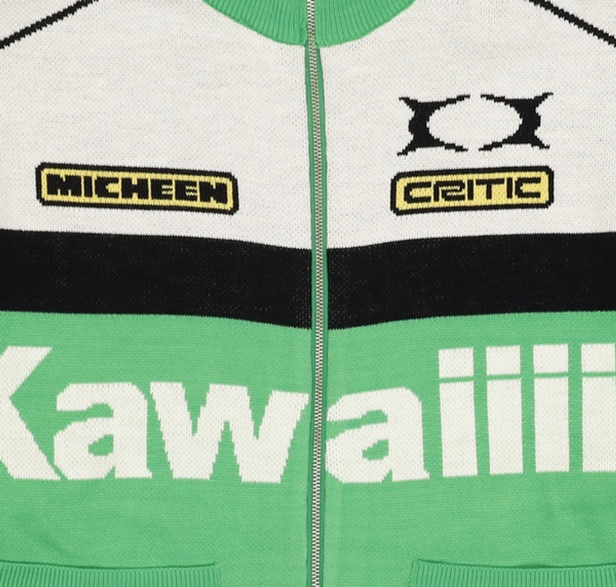 크리틱(CRITIC) KWAIIIII RACING ZIP-UP KNIT GREEN M