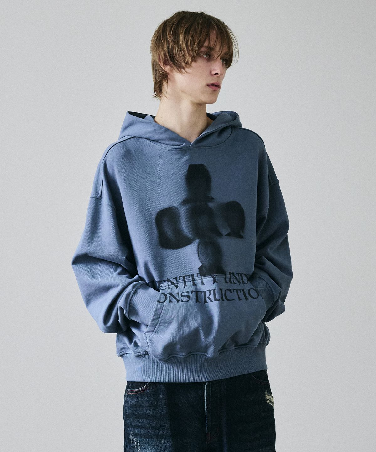 메종미네드(MAISON MINED) UNDEFINED IDENTITY HOODIE BLUE