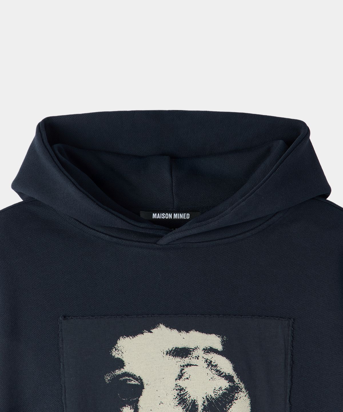 메종미네드(MAISON MINED) ALTERED VISION PATCH HOODIE NAVY