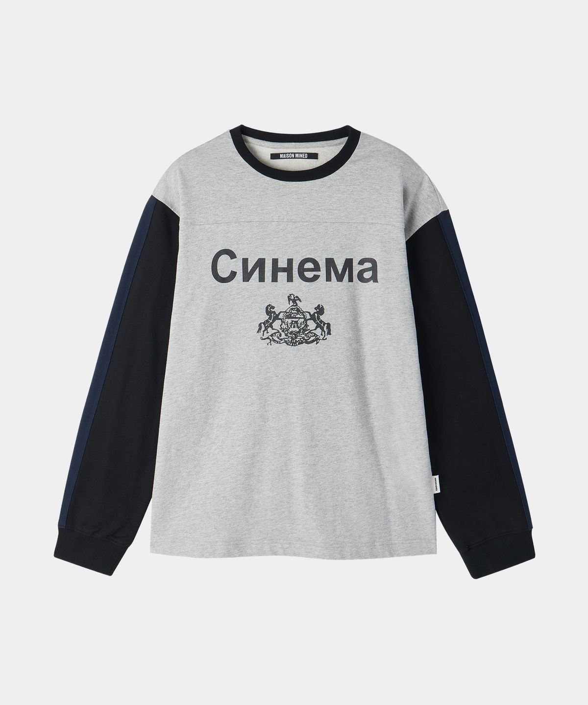 메종미네드(MAISON MINED) CINEMA BLOCK SWEATSHIRT MELANGE GRAY