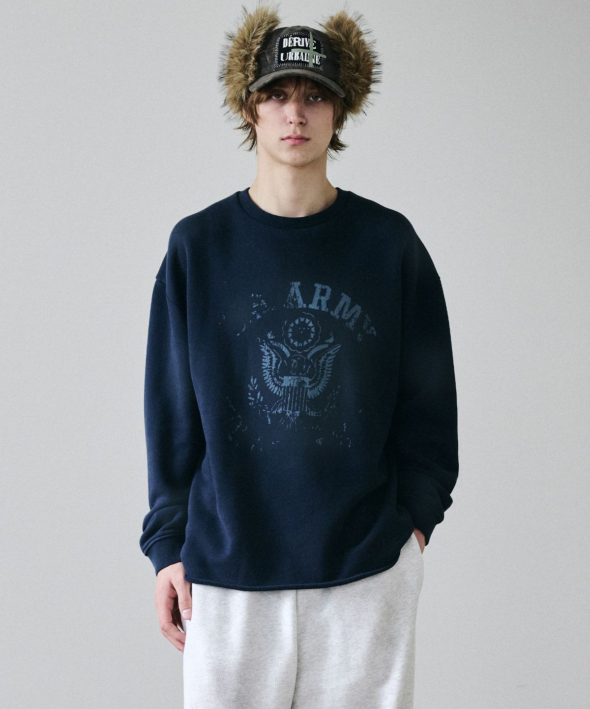 메종미네드(MAISON MINED) VINTAGE MILITARY SWEATSHIRT NAVY