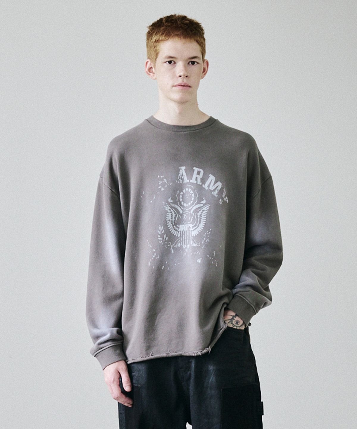 메종미네드(MAISON MINED) VINTAGE MILITARY SWEATSHIRT GRAY