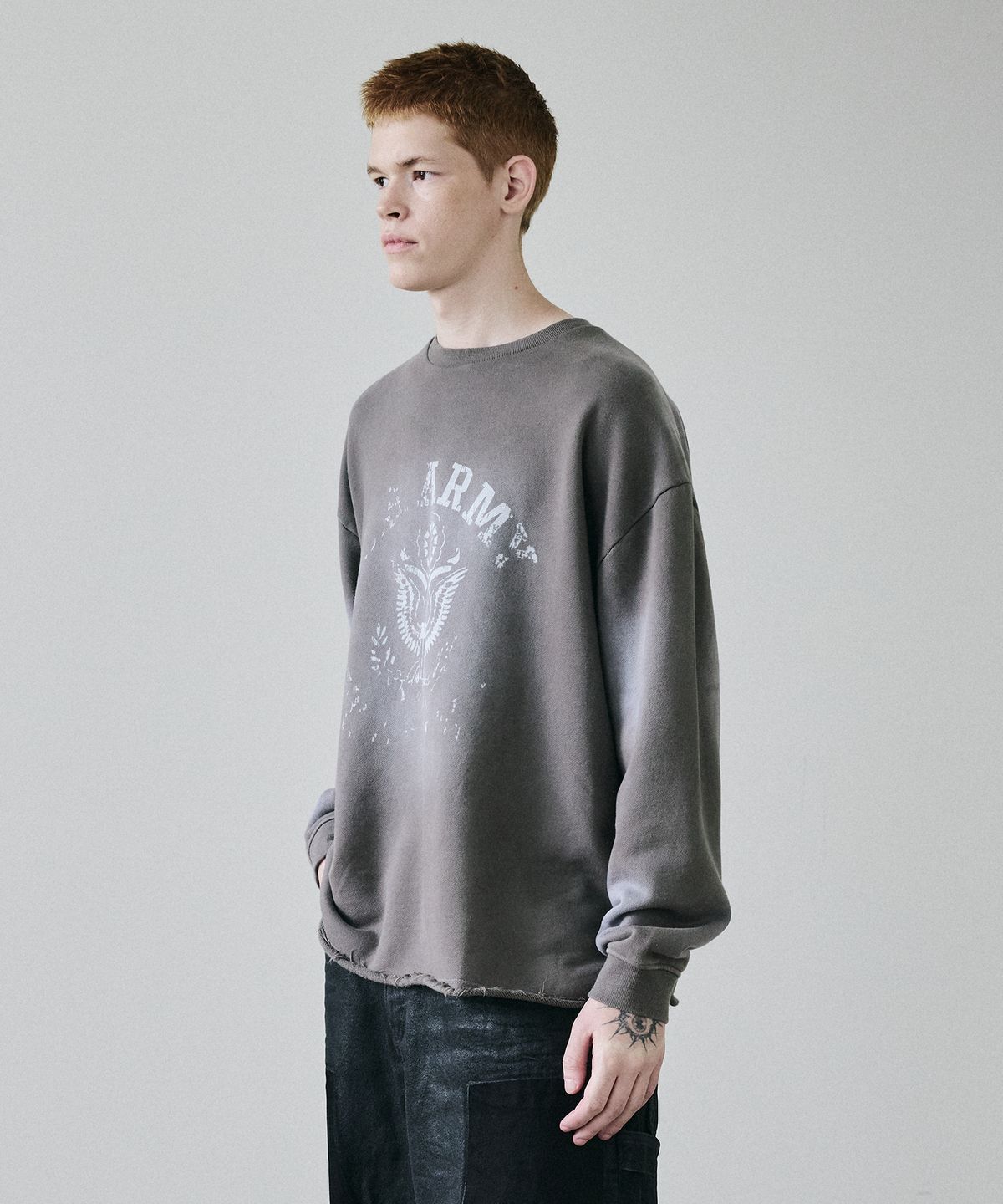 메종미네드(MAISON MINED) VINTAGE MILITARY SWEATSHIRT GRAY