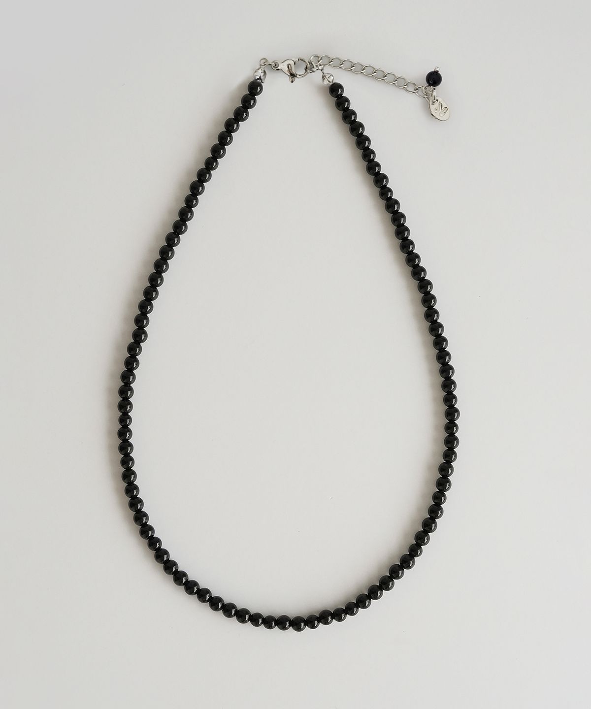 모던라이크(MODERN LIKE) [ Silver ] 오닉스 블랙 목걸이 4mm