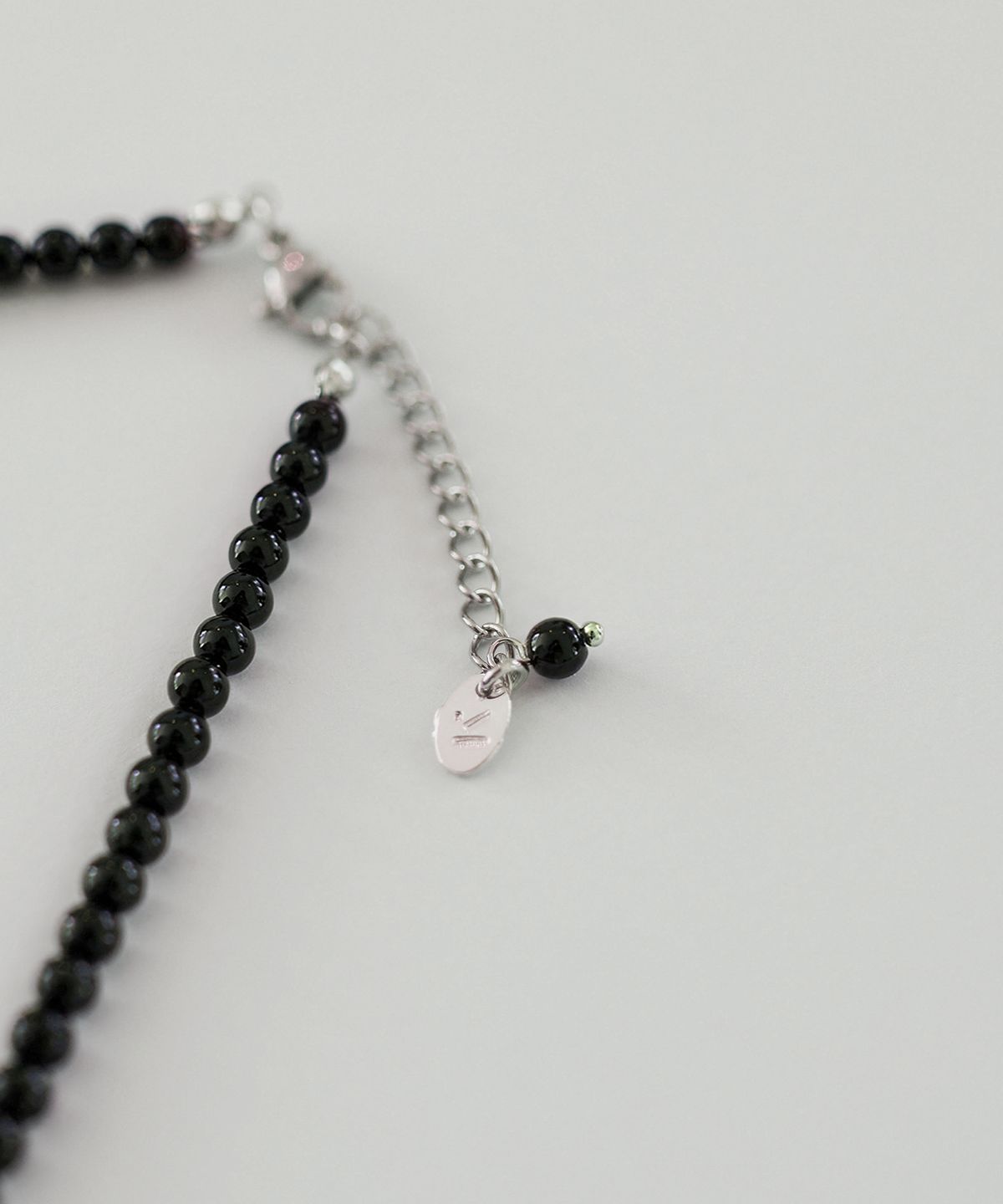 모던라이크(MODERN LIKE) [ Silver ] 오닉스 블랙 목걸이 4mm