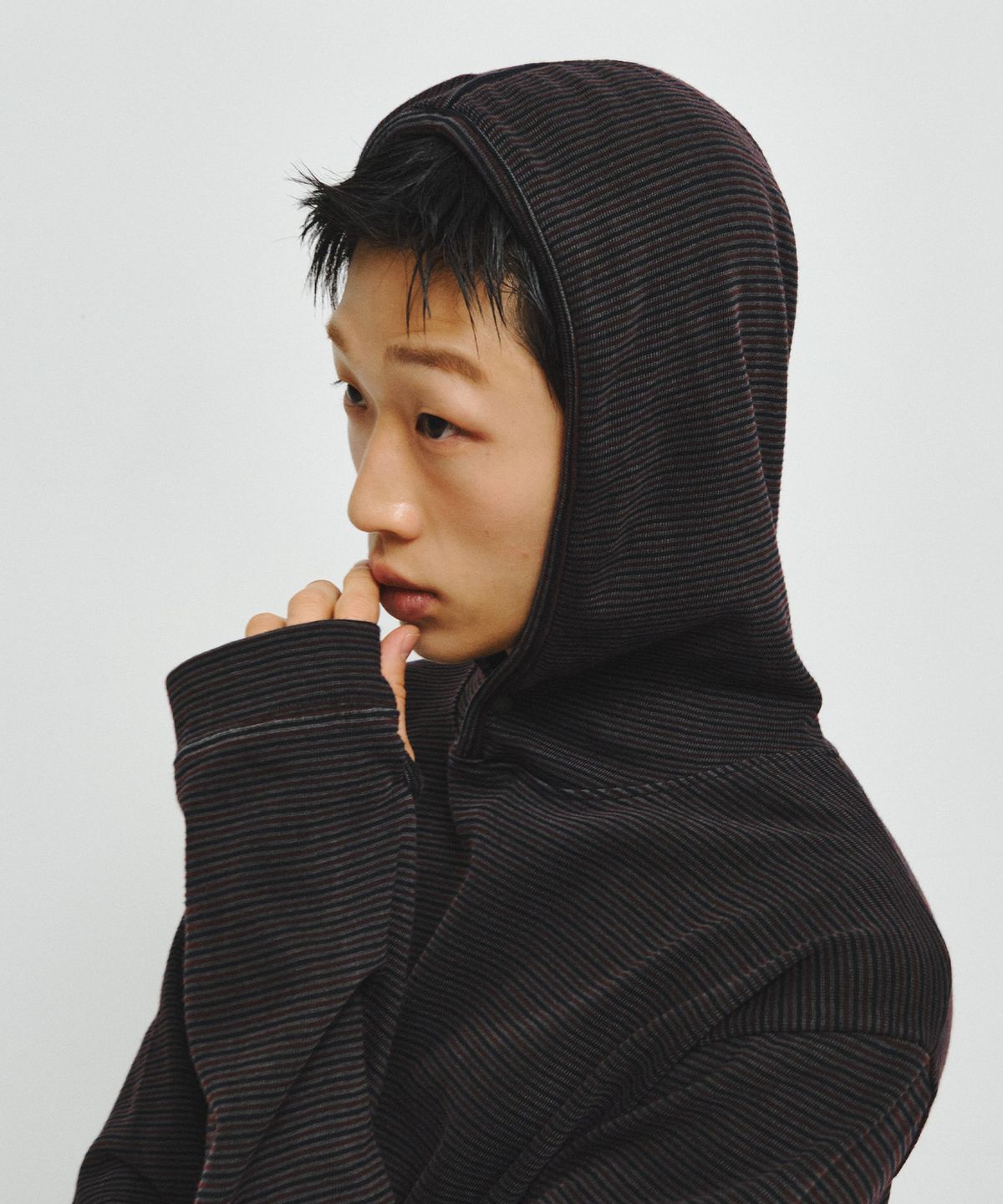 엔도어(ENDOOR) Ash stripe hoodie (VTG Gray)