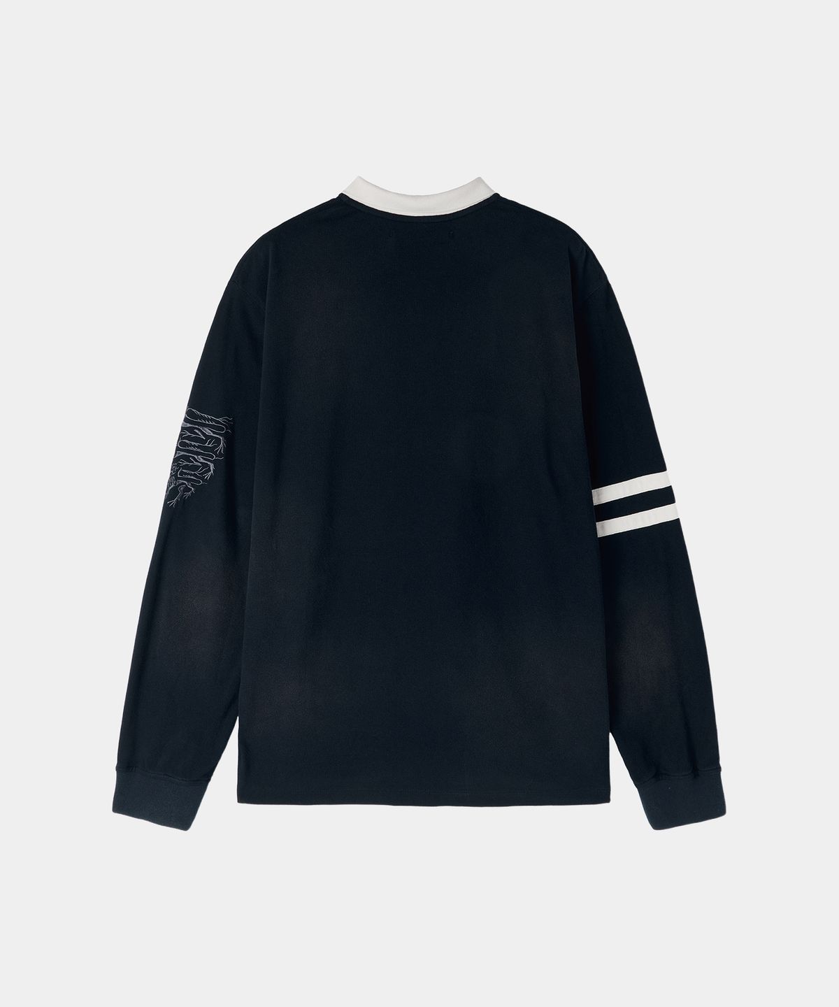 메종미네드(MAISON MINED) VINTAGE WASHED CROSS PATCH POLO SHIRT NAVY