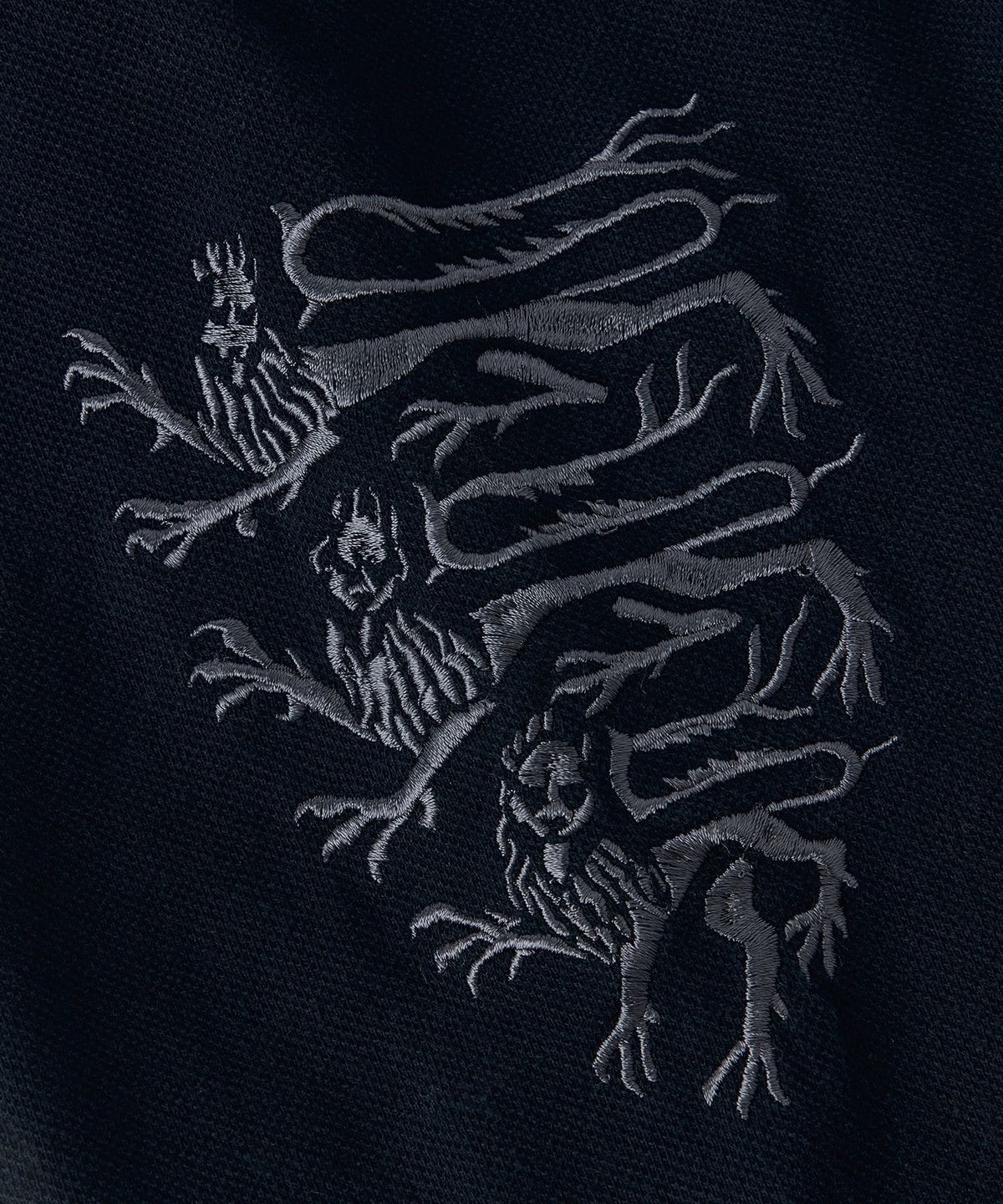 메종미네드(MAISON MINED) VINTAGE WASHED CROSS PATCH POLO SHIRT NAVY