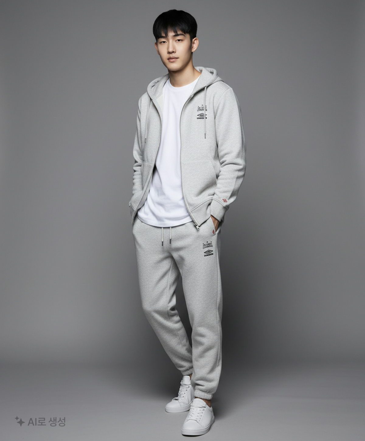 엄브로(UMBRO) HBL CELEB 그래픽 조거 팬츠 오트밀 그레이(UP121CFP22) S