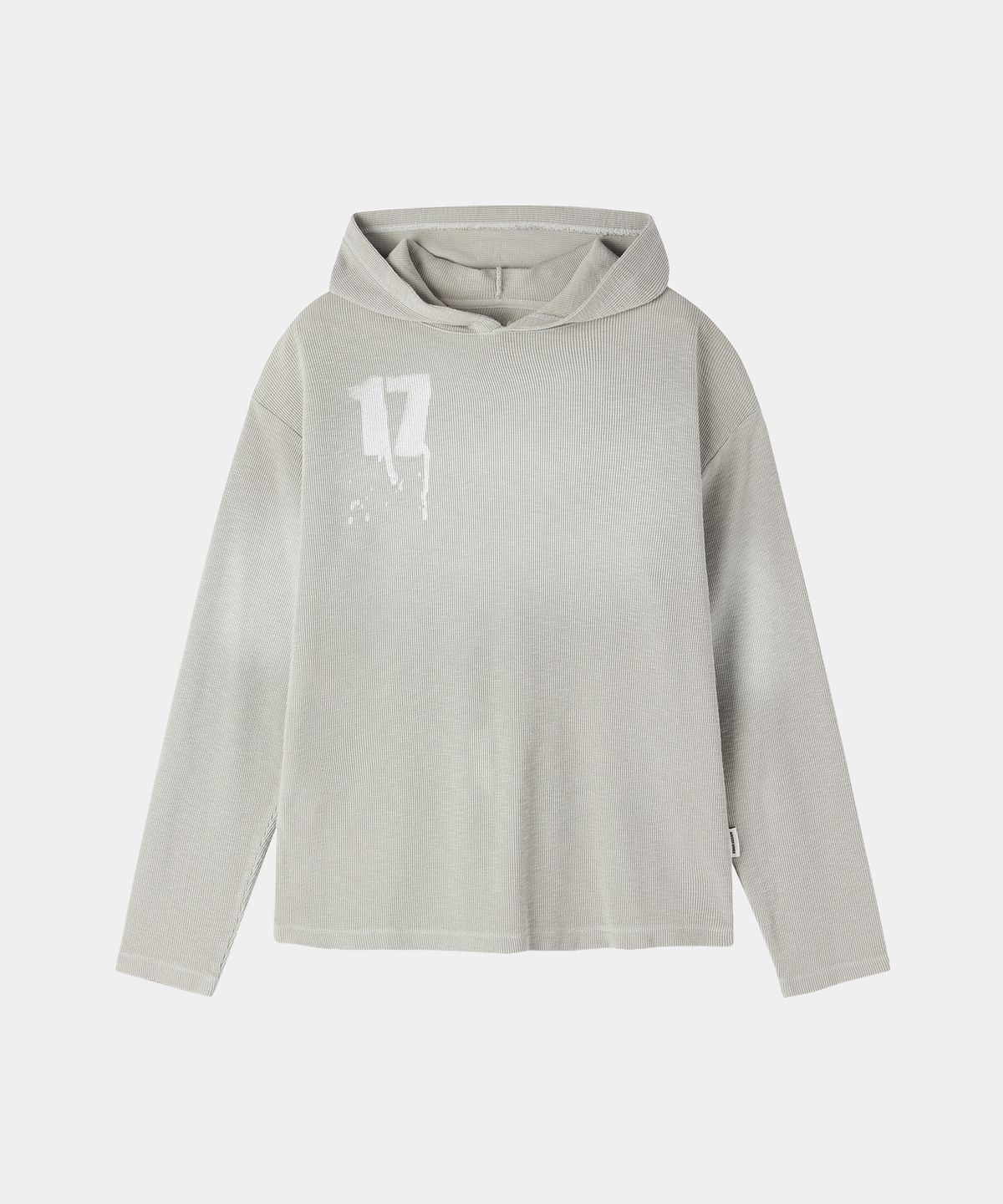 메종미네드(MAISON MINED) PAINTED WAFFLE HOOD LONG SLEEVE IVORY