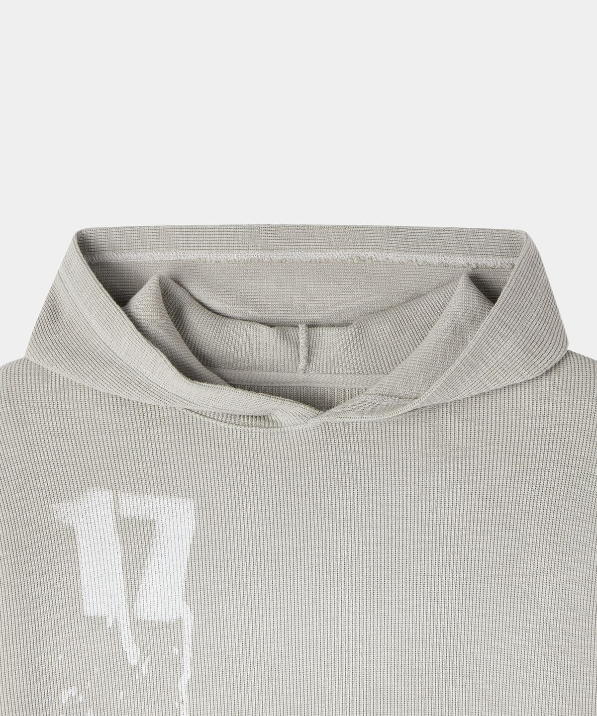 메종미네드(MAISON MINED) PAINTED WAFFLE HOOD LONG SLEEVE IVORY