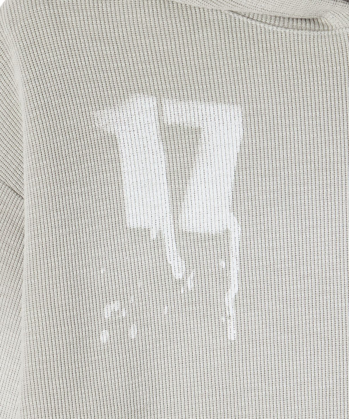 메종미네드(MAISON MINED) PAINTED WAFFLE HOOD LONG SLEEVE IVORY