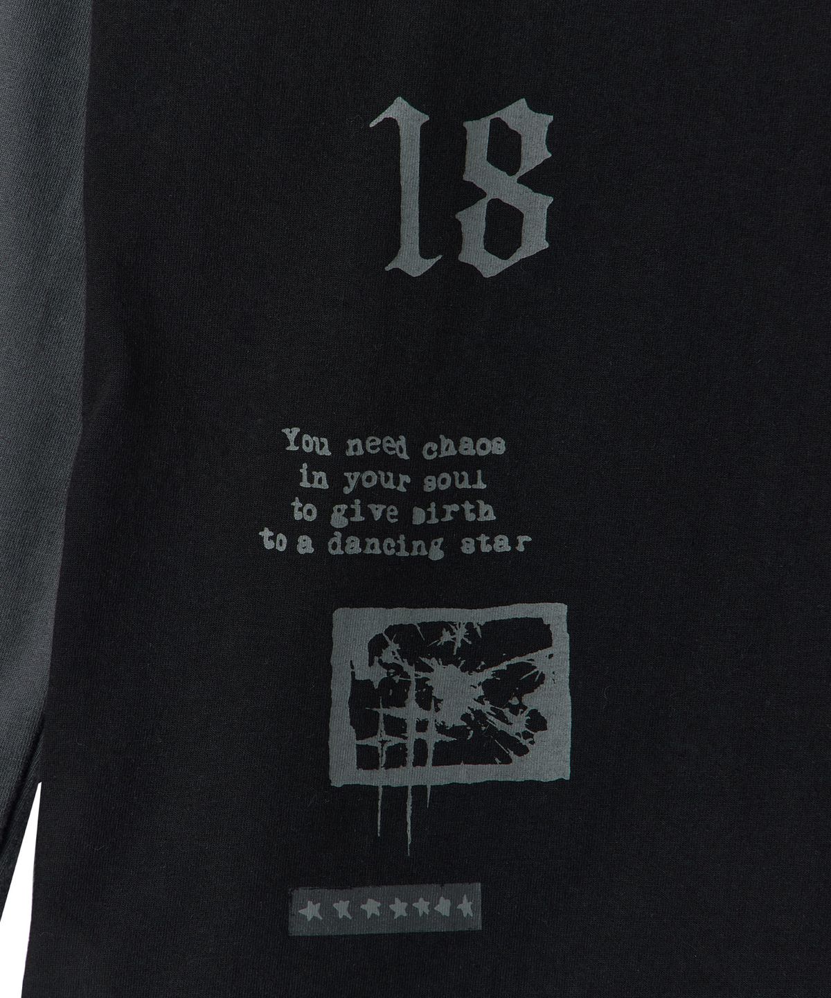 메종미네드(MAISON MINED) FRAGMENT COLLAGE LAYERED LONG SLEEVE BLACK