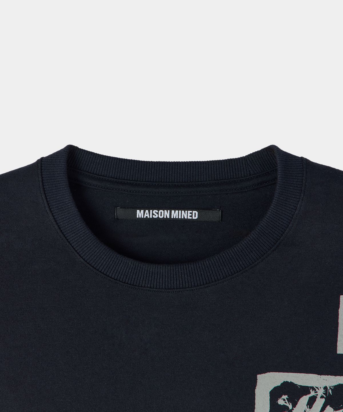 메종미네드(MAISON MINED) FRAGMENT COLLAGE LAYERED LONG SLEEVE NAVY