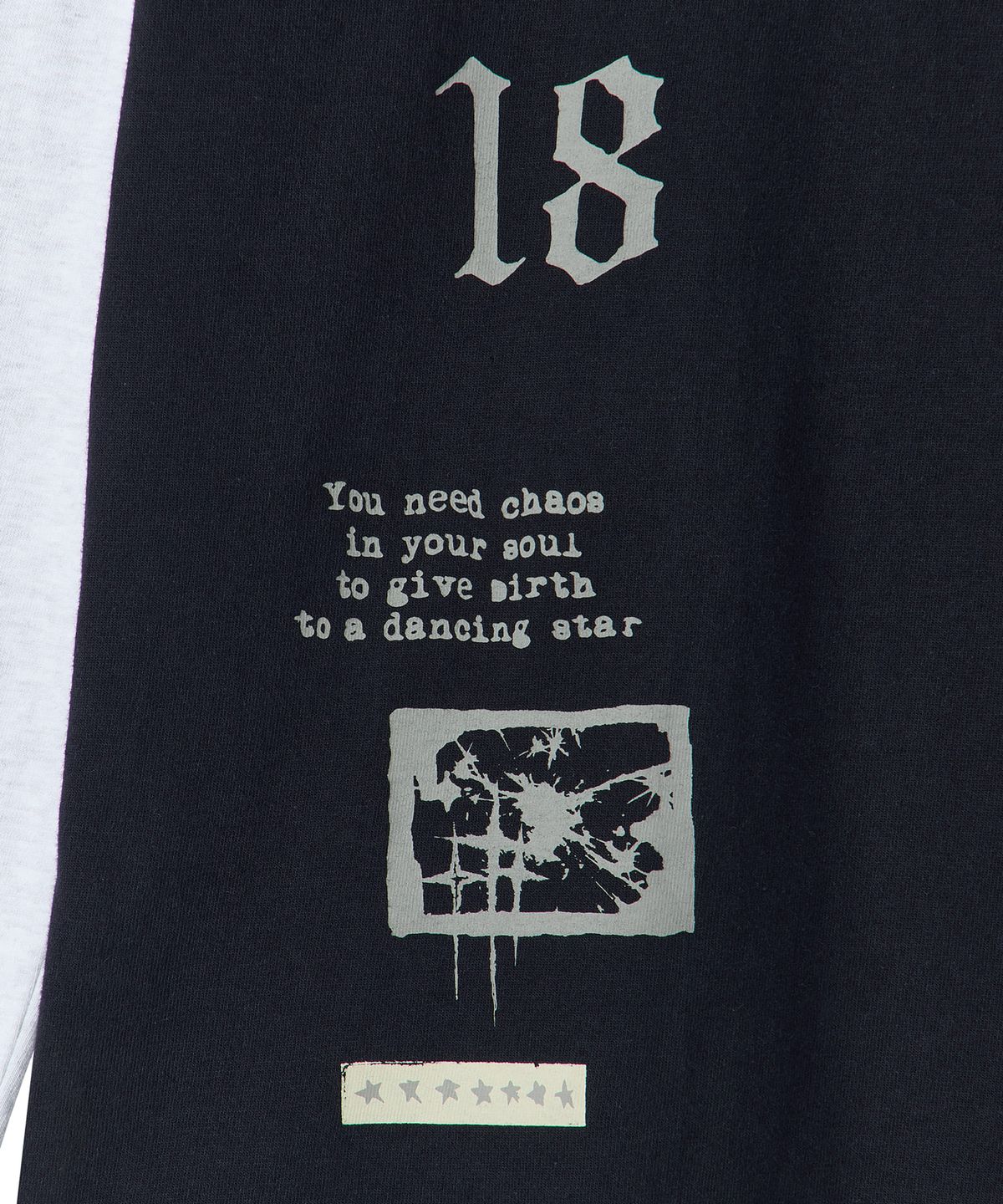메종미네드(MAISON MINED) FRAGMENT COLLAGE LAYERED LONG SLEEVE NAVY