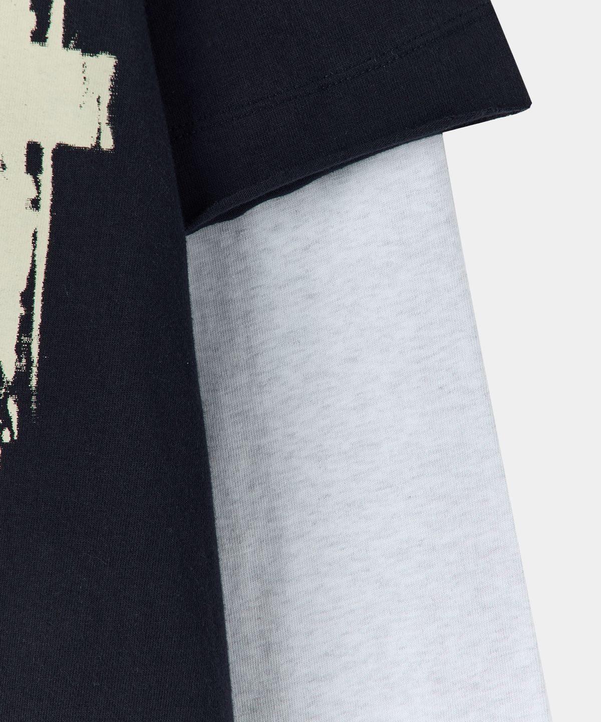 메종미네드(MAISON MINED) FRAGMENT COLLAGE LAYERED LONG SLEEVE NAVY