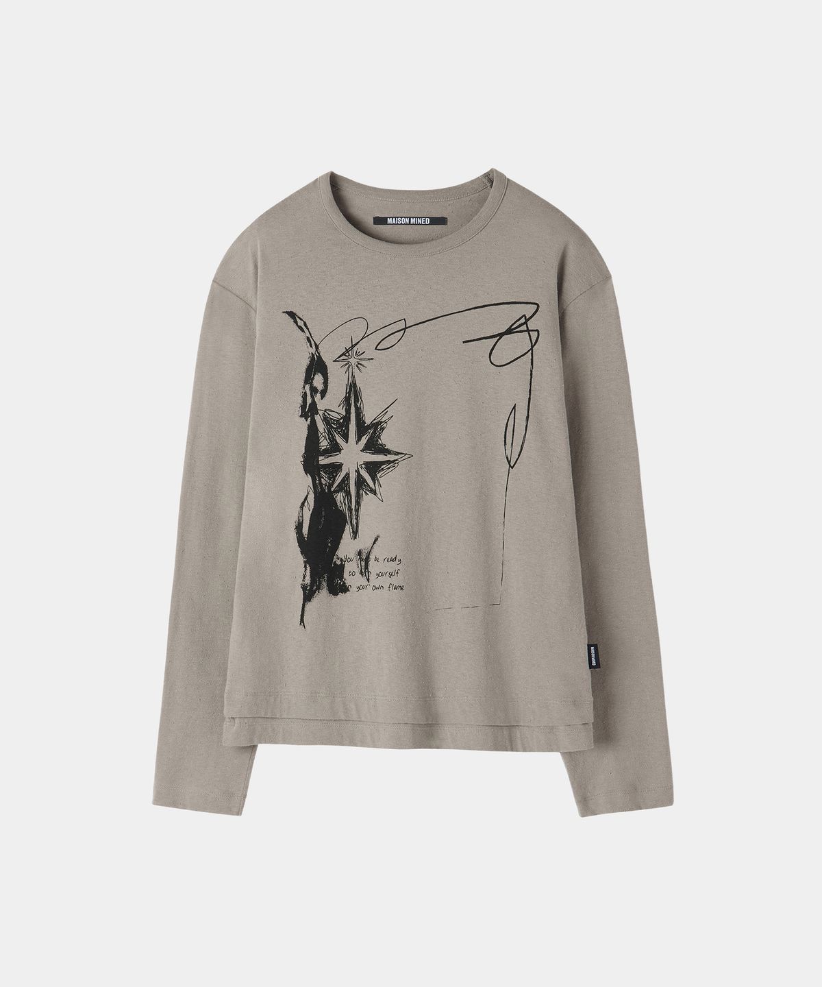 메종미네드(MAISON MINED) ROUGH SKETCH LONG SLEEVE DARK BEIGE