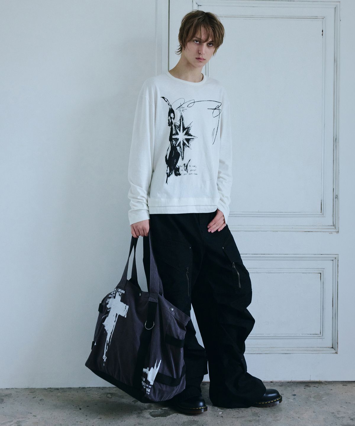 메종미네드(MAISON MINED) ROUGH SKETCH LONG SLEEVE WHITE