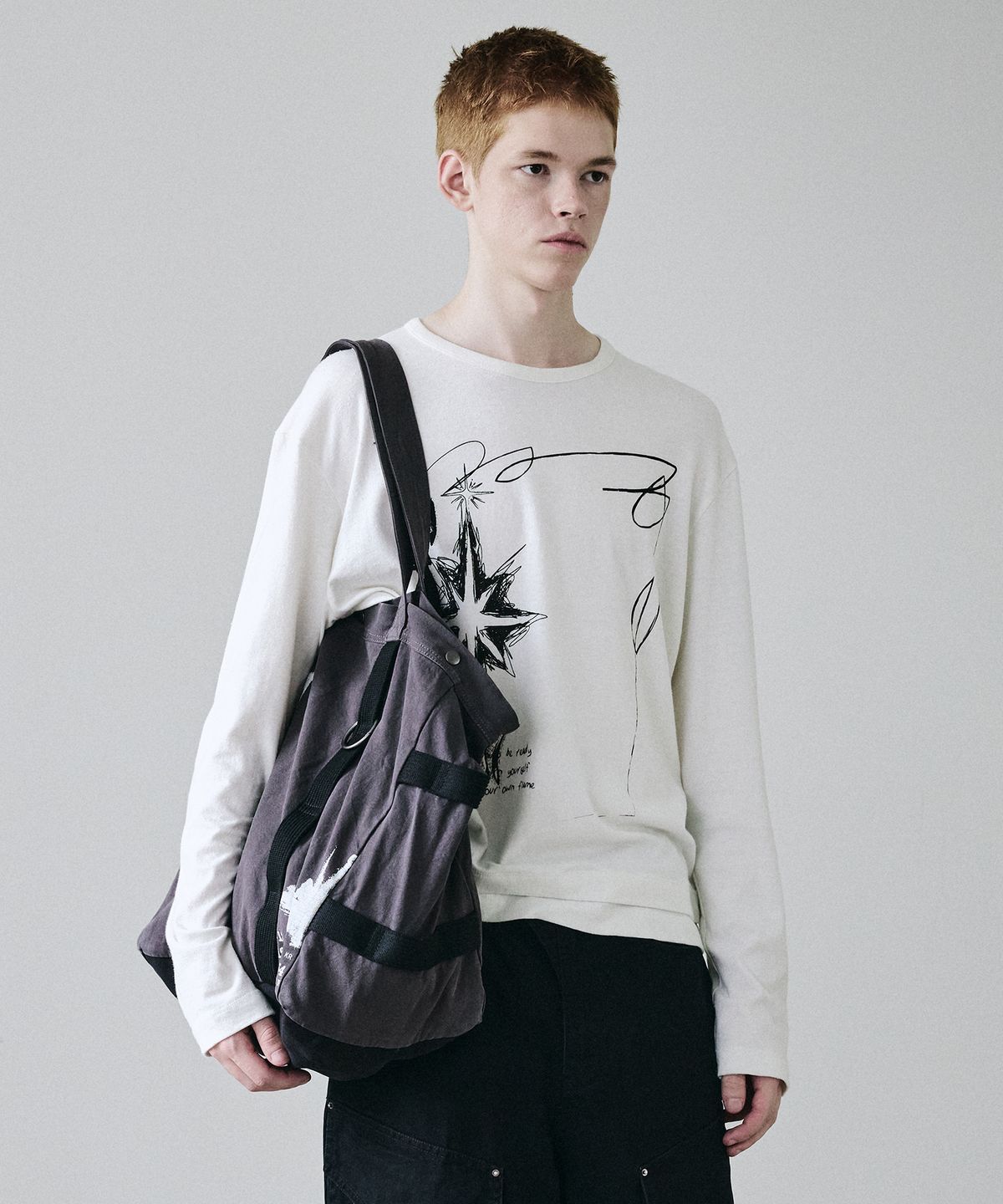 메종미네드(MAISON MINED) ROUGH SKETCH LONG SLEEVE WHITE