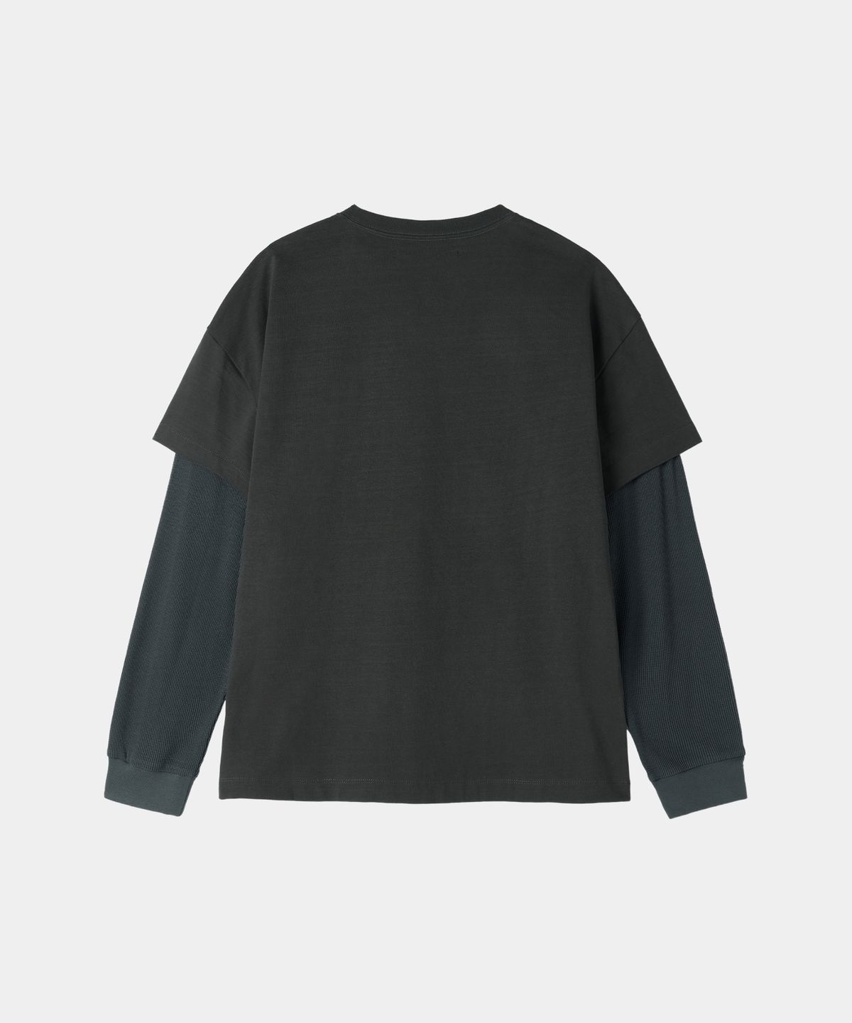 메종미네드(MAISON MINED) WAFFLE LAYERED LONG SLEEVE CHARCOAL