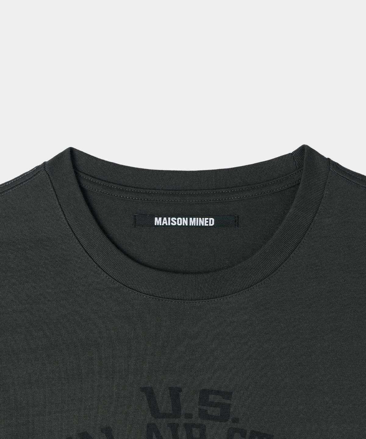 메종미네드(MAISON MINED) WAFFLE LAYERED LONG SLEEVE CHARCOAL