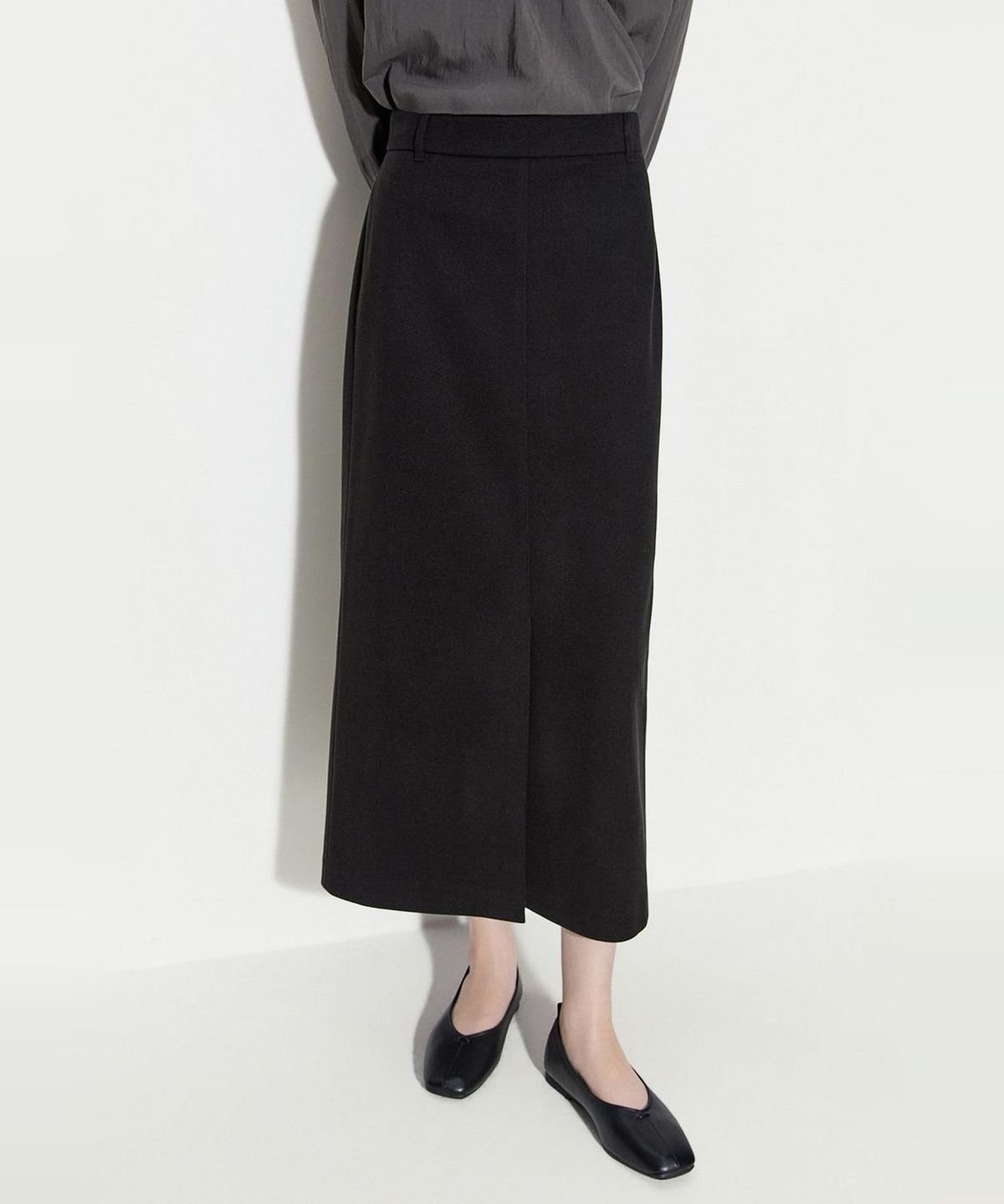 미쏘(MIXXO) 포근 H라인 밴딩 롱 스커트_MIWWHGV10A