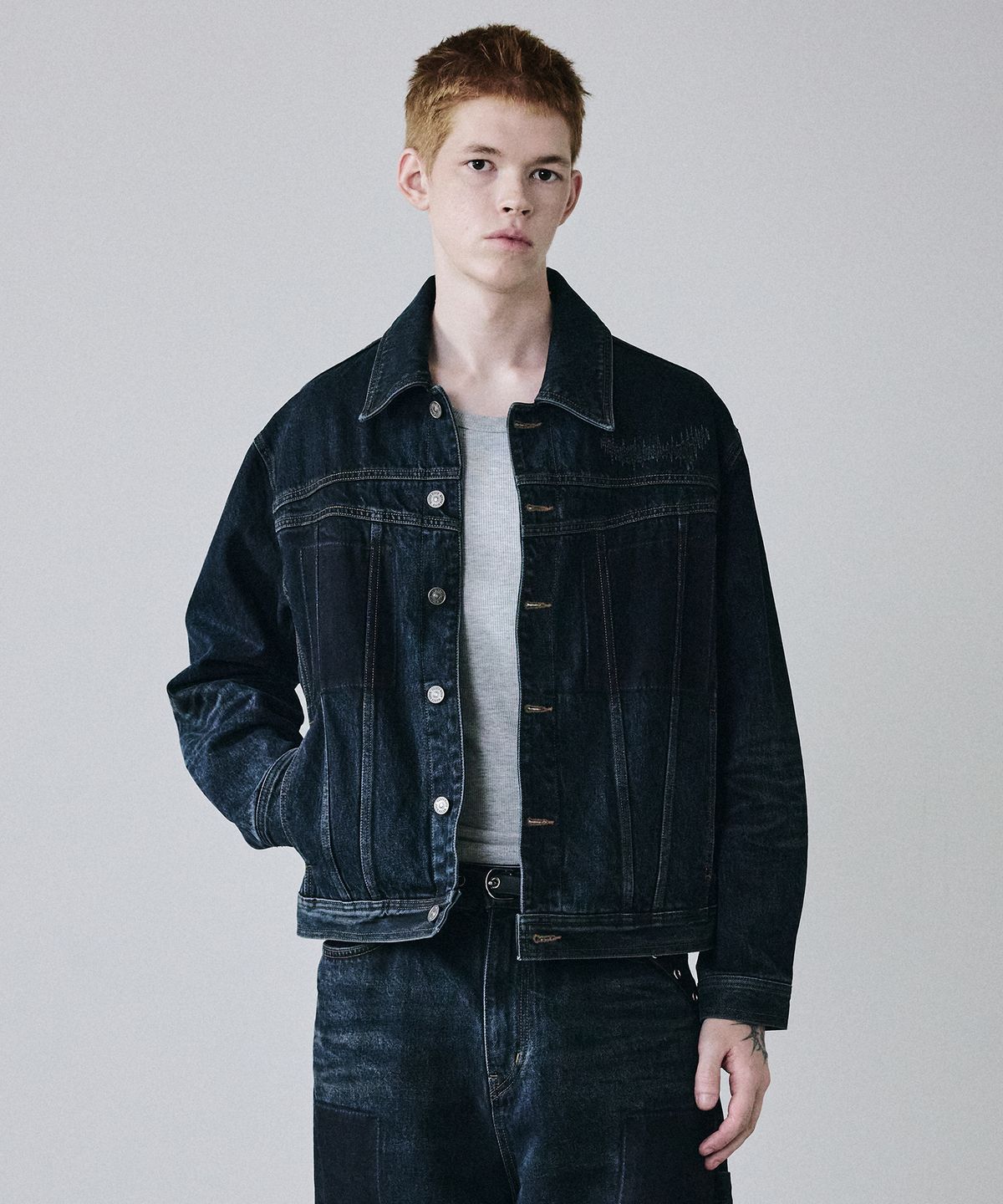 메종미네드(MAISON MINED) FADE TRACE DENIM JACKET INDIGO