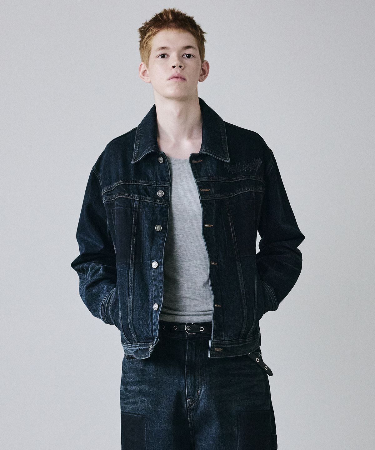 메종미네드(MAISON MINED) FADE TRACE DENIM JACKET INDIGO
