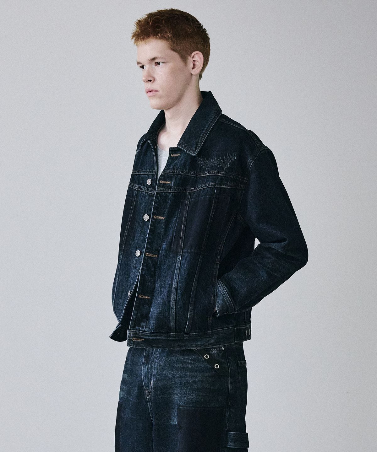 메종미네드(MAISON MINED) FADE TRACE DENIM JACKET INDIGO