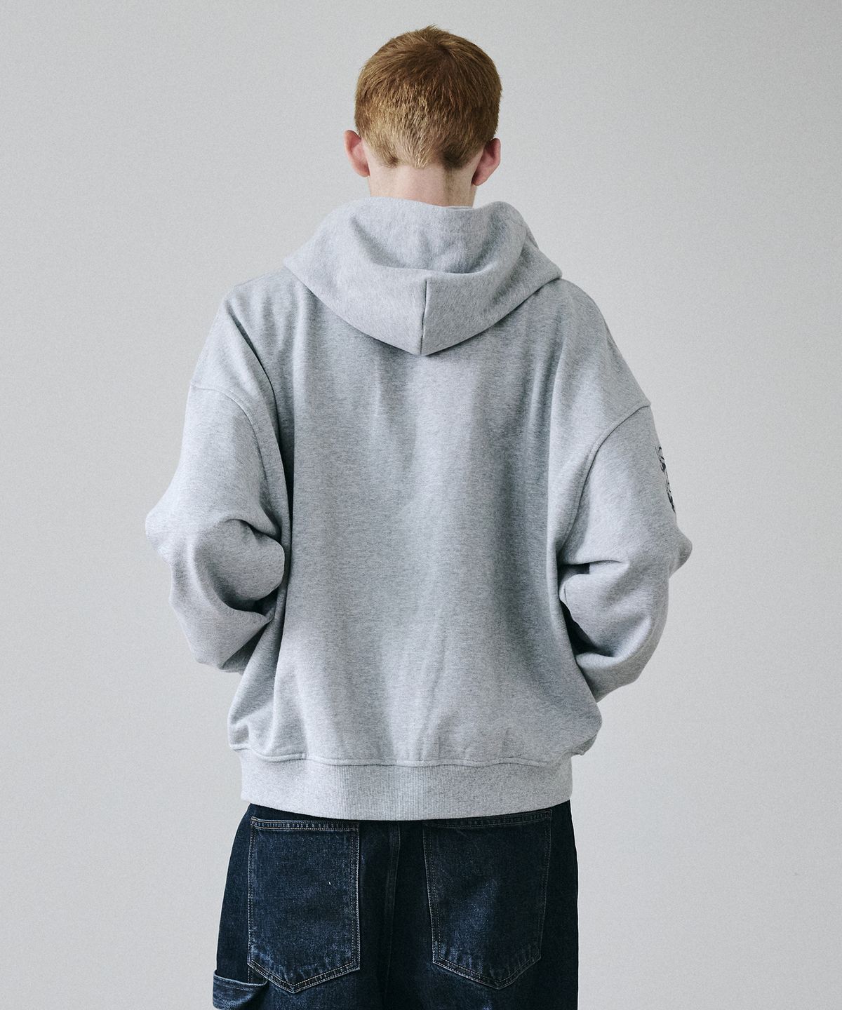 메종미네드(MAISON MINED) KNIGHT HOOD ZIP-UP MELANGE GRAY
