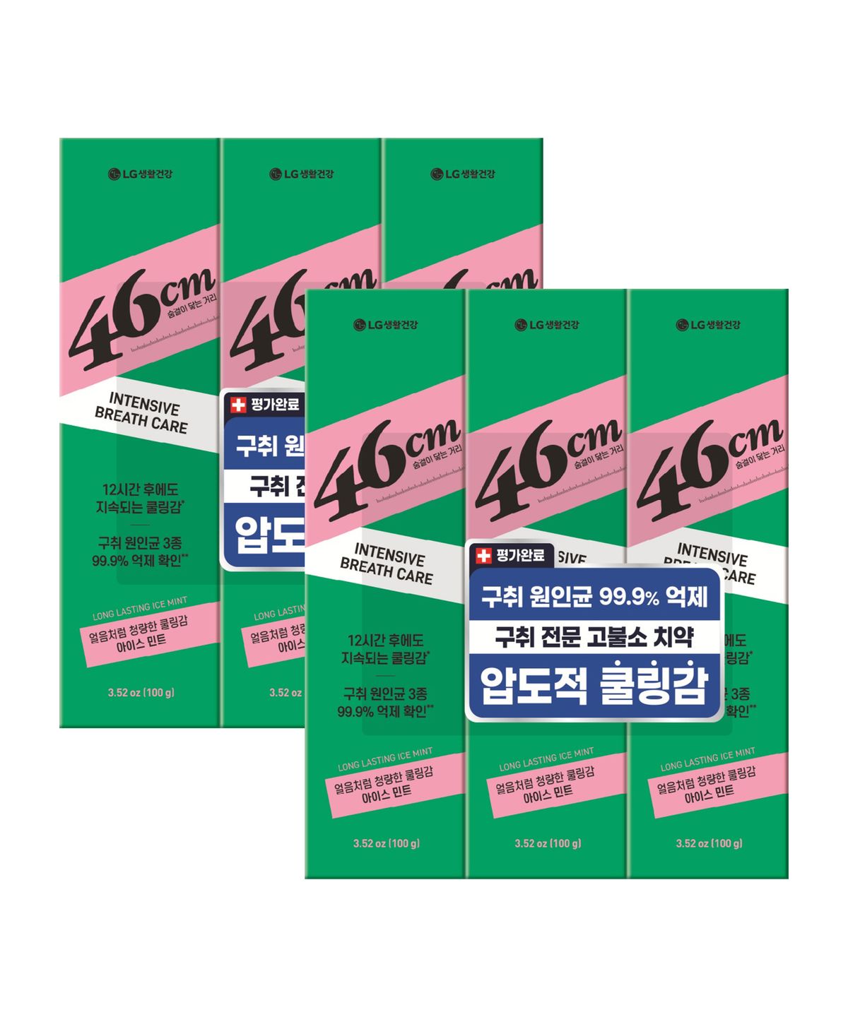 페리오(PERIOE) 46cm 고불소 롱래스팅 치약 100g x 6개 (아이스민트/후레쉬민트)
