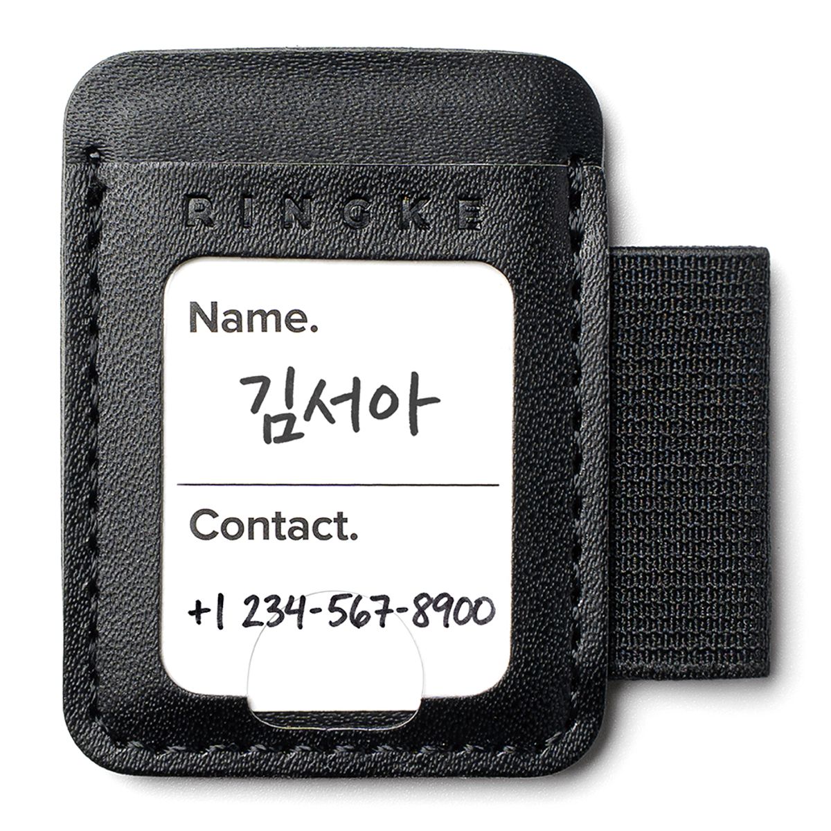 링케(RINGKE) 부착형 네임 택 펜 홀더 S 블랙