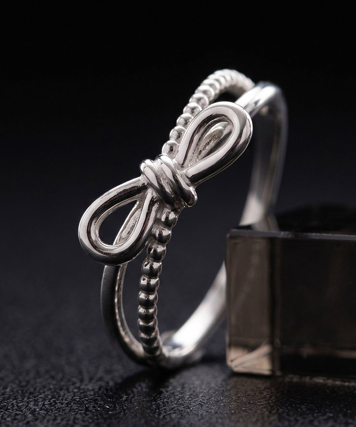 엘렌쥬얼리(HELENE JEWELRY) 실버 Silver 925 실피 리본 레이어드 미스 링 은 반지