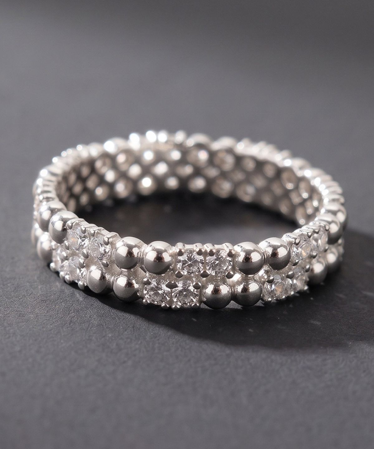 엘렌쥬얼리(HELENE JEWELRY) 실버 Silver 925 더블 크로스 큐빅 레이어드 미스 링 은 반지