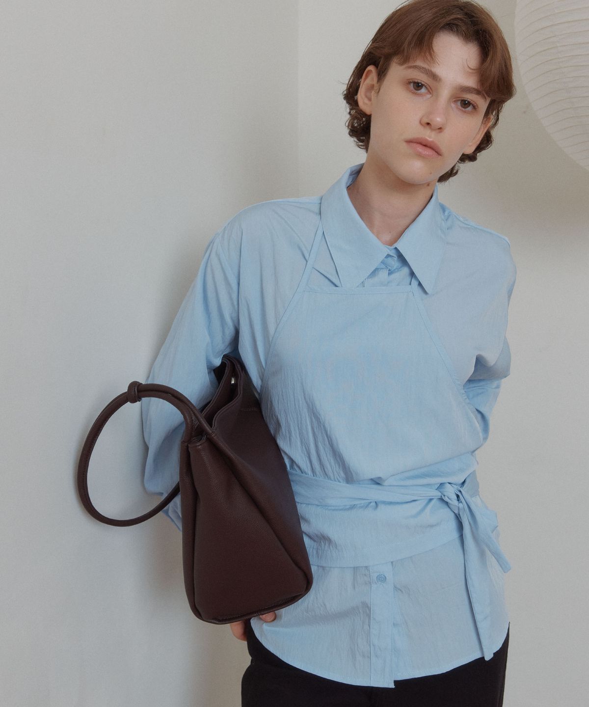 아노에틱(ANOETIC) ANC BUSTIER LAYER SHIRT_BLUE