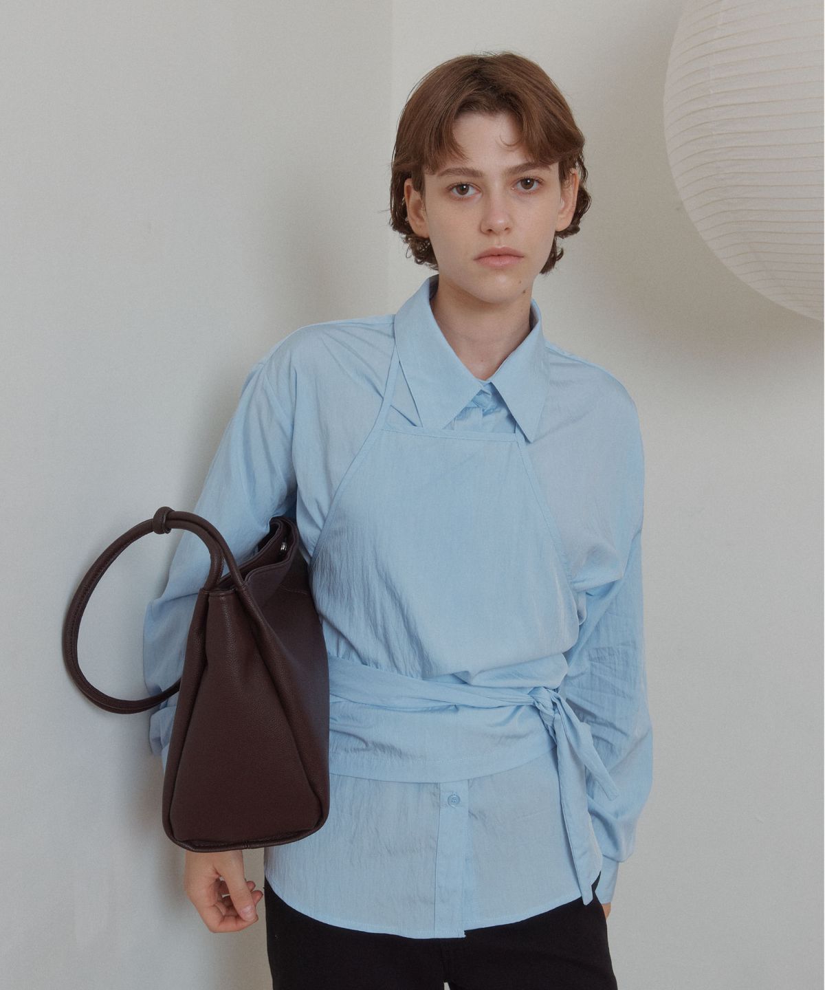 아노에틱(ANOETIC) ANC BUSTIER LAYER SHIRT_BLUE